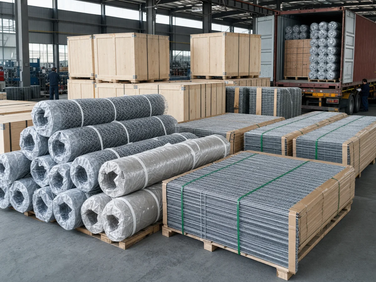 Wire mesh export packing and shipment preparation